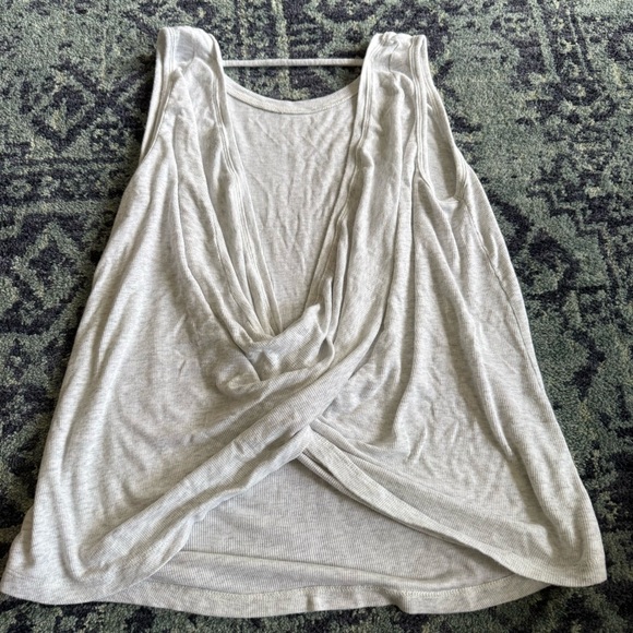 Athleta Revive Drape Back Gray Athletic Tank Top - Picture 3 of 5